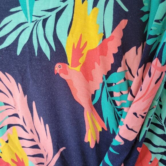 Ruby Rd. Tank Top Tunic Blouse Shirt Womens SZ 2XL Stretch Tropical Floral Birds - Picture 6 of 10